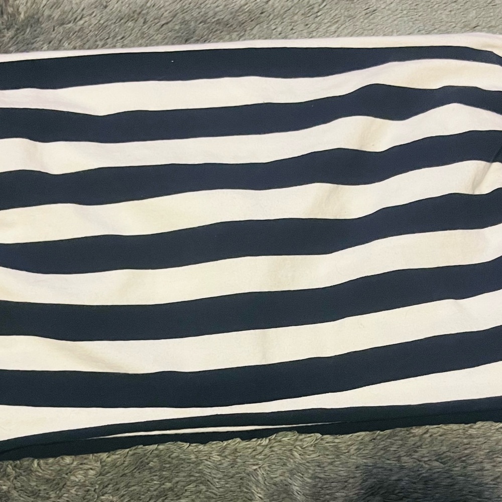 Worn once, navy blue and white tube top